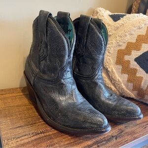 Corral Ankle Boot Distressed Black Gray 7.5